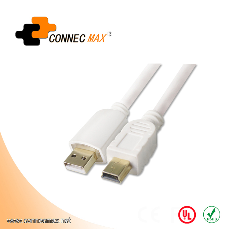 USB A Male to USB 5 Pin Mini B Male Lighting Cable