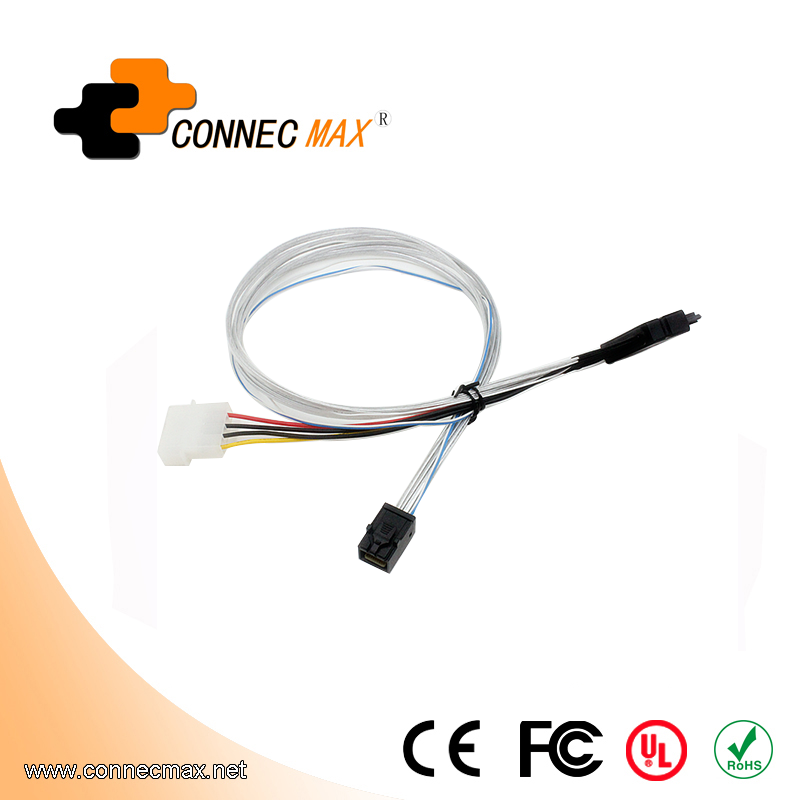 MINISAS (SFF8639) 转 MINISAS (SFF8643)线+大4PIN电源