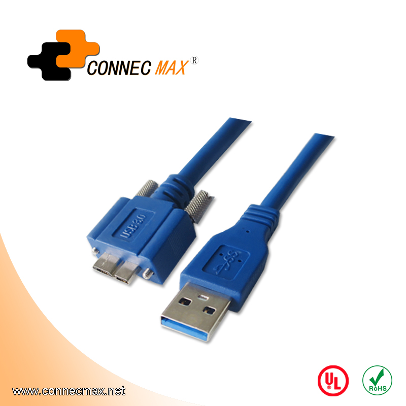 USB 3.0 A Male to Micro B Male Locking Cable