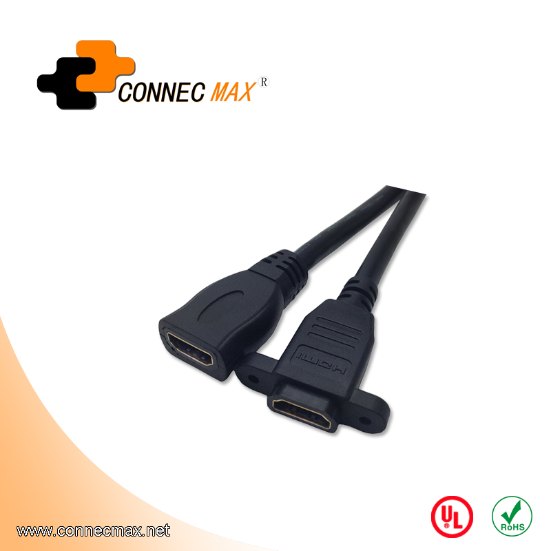 HDMI Female to Female Panel Mount Extension Cable
