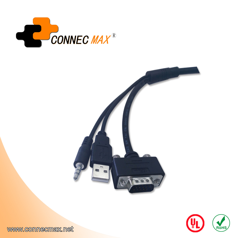 HDMI to VGA + 3.5mm audio with USB for charge