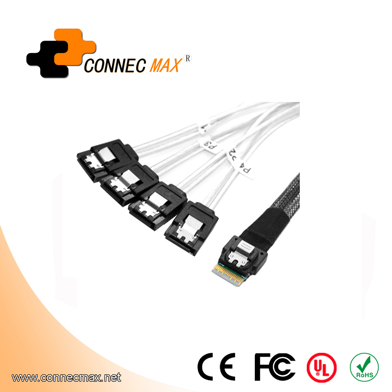 MINISAS (SFF8654) TO 4SATA 7PIN Cable