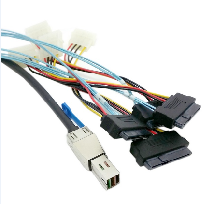 MINISAS (SFF8644) TO  4*SAS 29PIN(SFF8482)+POWER