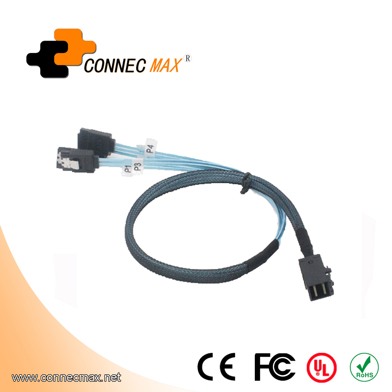 MINISAS (SFF8643) TO 4*SATA 7PIN Cable